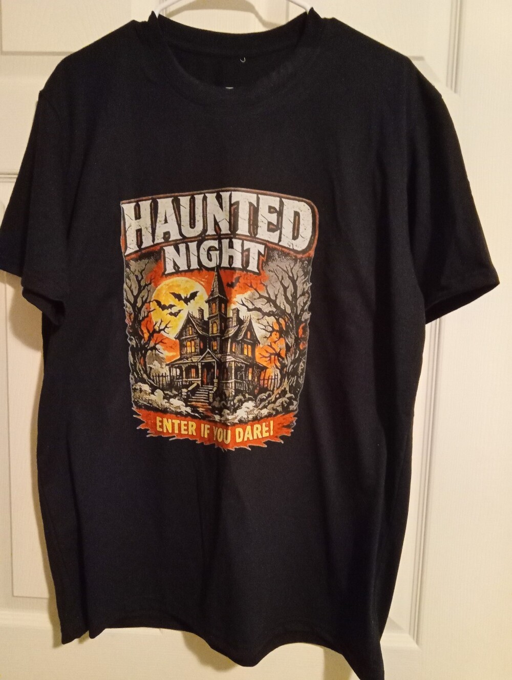 Haunted Night Black Graphic Tee - Men